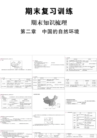 八年级地理上册 期末知识梳理 第二章 中国的自然环境课件 （新版）新人教版-（新版）新人教版初中八年级上册地理课件