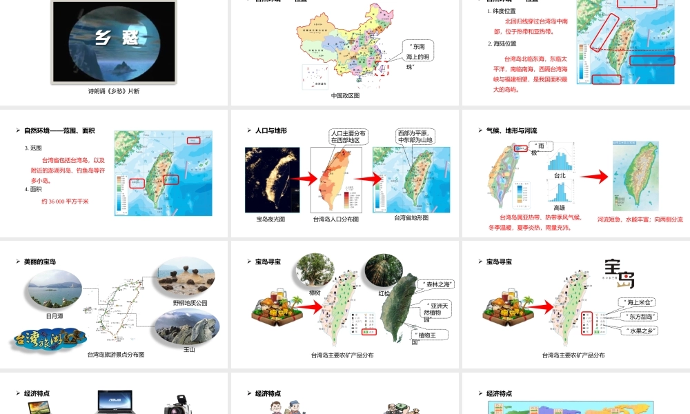 八年级地理下册 7.4 祖国的神圣领土——台湾省课件 （新版）新人教版-（新版）新人教版初中八年级下册地理课件