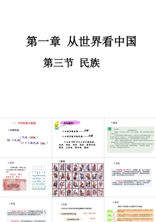 八年级地理上册 第一章 第三节《民族》课件2 （新版）新人教版-（新版）新人教版初中八年级上册地理课件