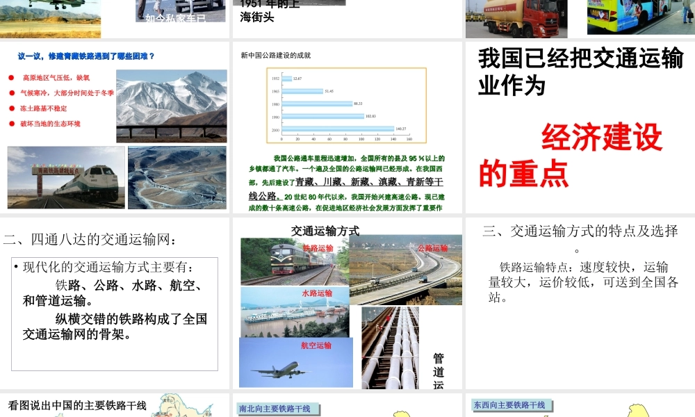 八年级地理上册 第四章 第三节 交通运输业课件 （新版）湘教版-（新版）湘教版初中八年级上册地理课件