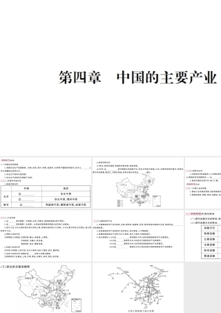 八年级地理上册 期末知识梳理 第四章 中国的主要产业习题课件 （新版）湘教版-（新版）湘教版初中八年级上册地理课件