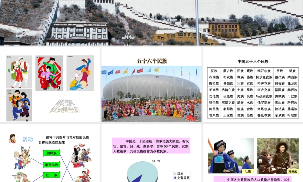 八年级地理上册 第一章 第四节 中国的民族课件 （新版）湘教版-（新版）湘教版初中八年级上册地理教案