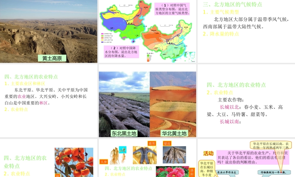 八年级地理下册 5.2 北方地区和南方地区课件 （新版）湘教版-（新版）湘教版初中八年级下册地理课件