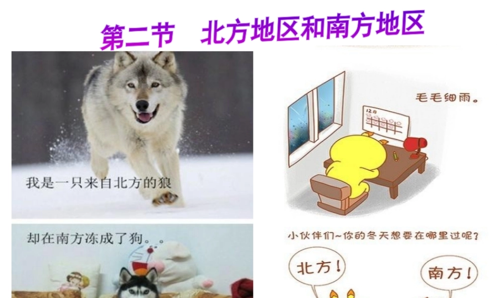 八年级地理下册 5.2 北方地区和南方地区课件 新人教版