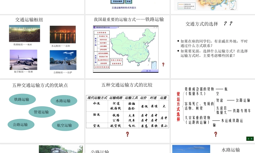 八年级地理上册 第四章 第三节 全面布局发展交通运输业课件 粤教版