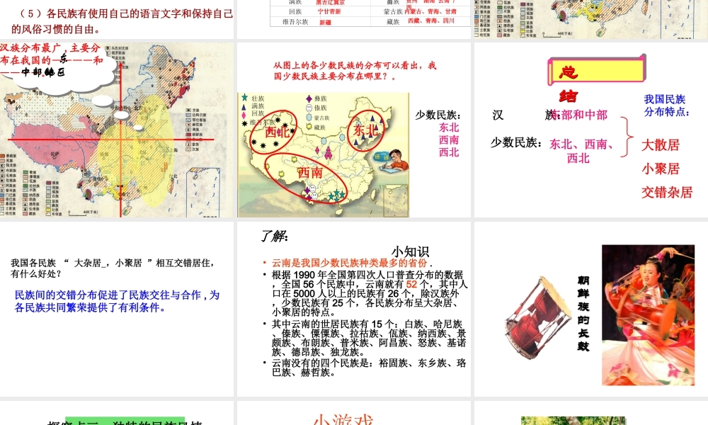 八年级地理上册 第一章 第四节 中国的民族课件 （新版）湘教版
