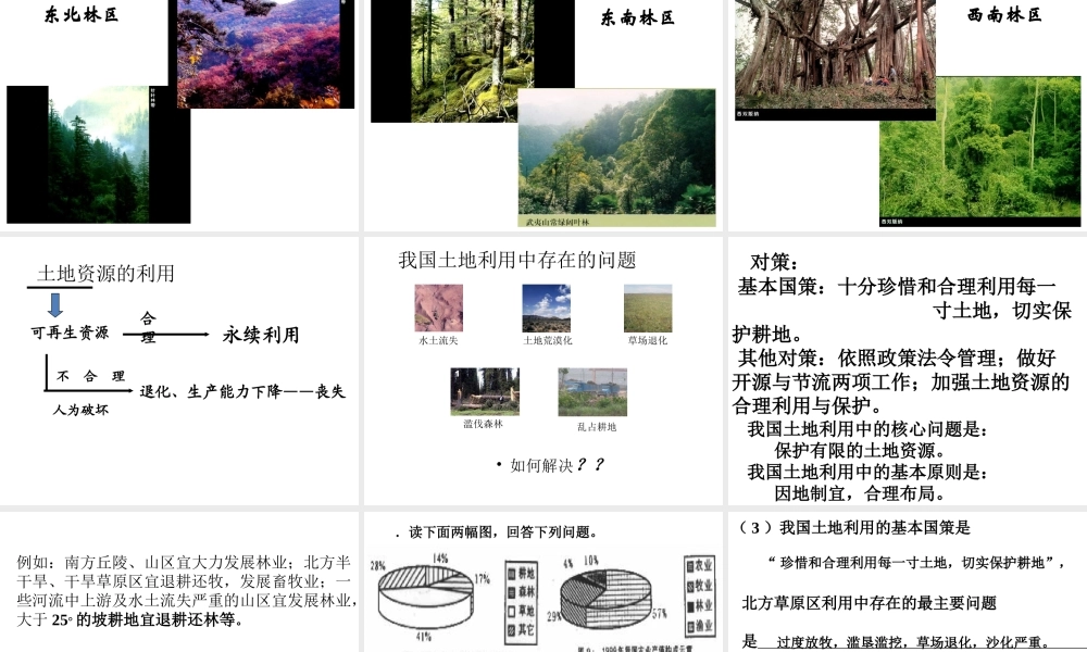 八年级地理上册 第三章《中国的自然资源》 第二节 土地资源课件 粤教版