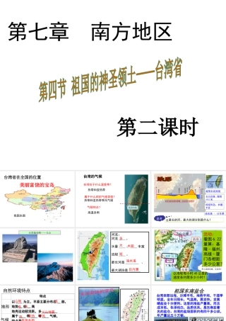 八年级地理下册 7.4 祖国的神圣领土——台湾省课件2 （新版）新人教版-（新版）新人教版初中八年级下册地理课件
