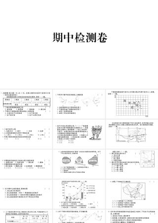八年级地理上册 期中检测卷课件 （新版）新人教版-（新版）新人教版初中八年级上册地理课件