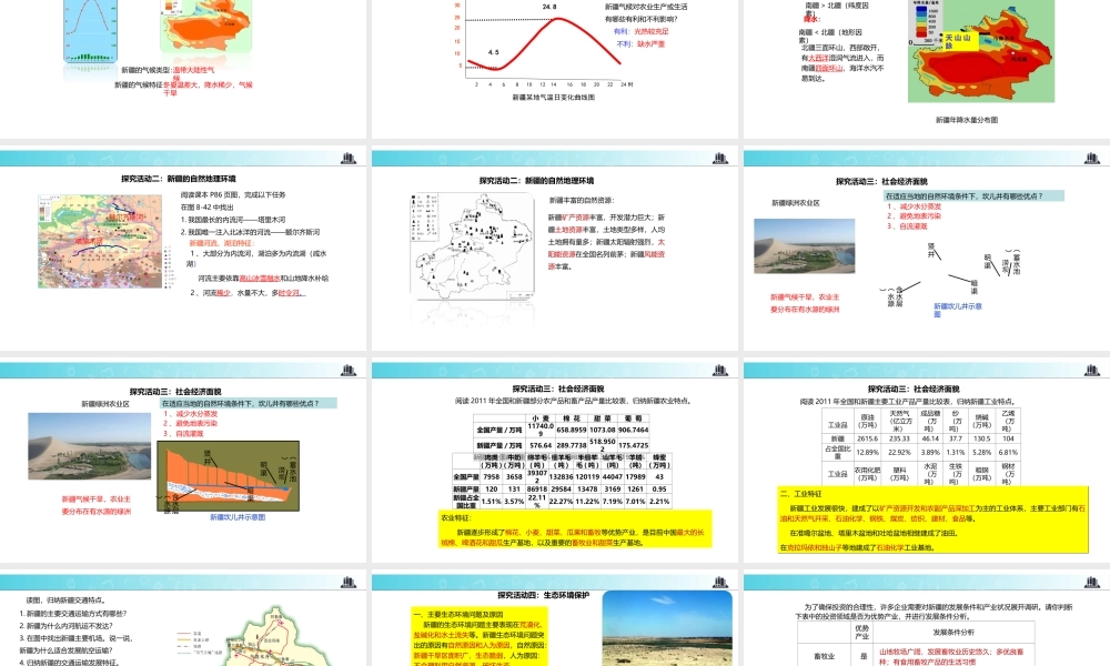 八年级地理下册 8.3新疆维吾尔自治区的地理概况与区域开发课件 （新版）湘教版-（新版）湘教版初中八年级下册地理课件