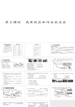 八年级地理下册 第九章 第1节 自然特征与农业（第2课时 高寒牧区和河谷农业区）习题课件 （新版）新人教版-（新版）新人教版初中八年级下册地理课件
