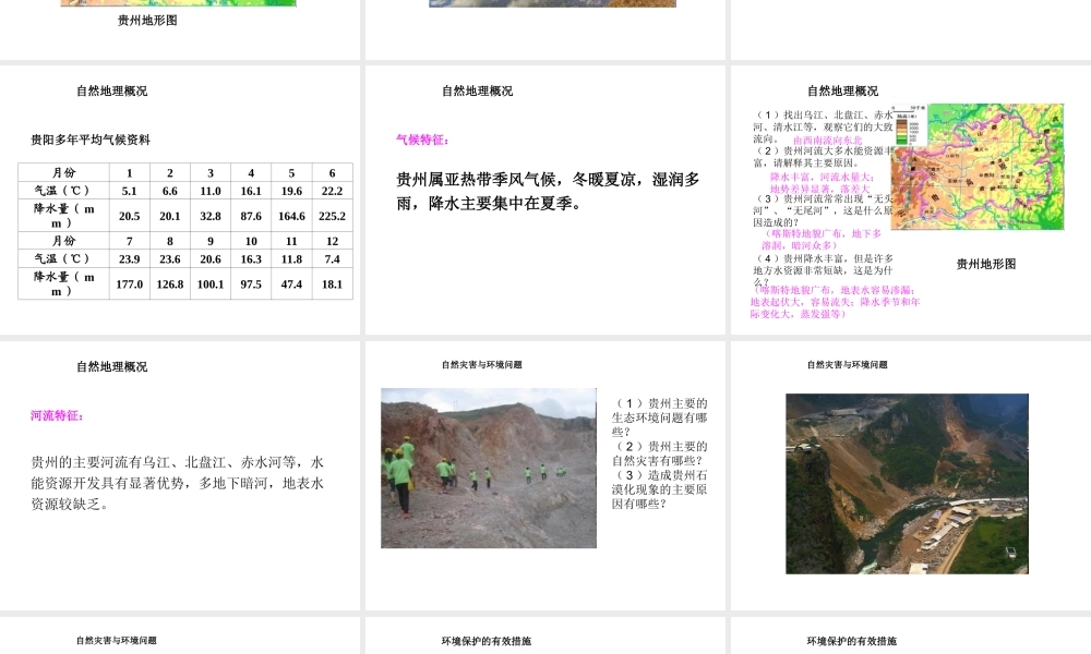 八年级地理下册 8.4 贵州省的环境保护与资源利用课件 （新版）湘教版-（新版）湘教版初中八年级下册地理课件