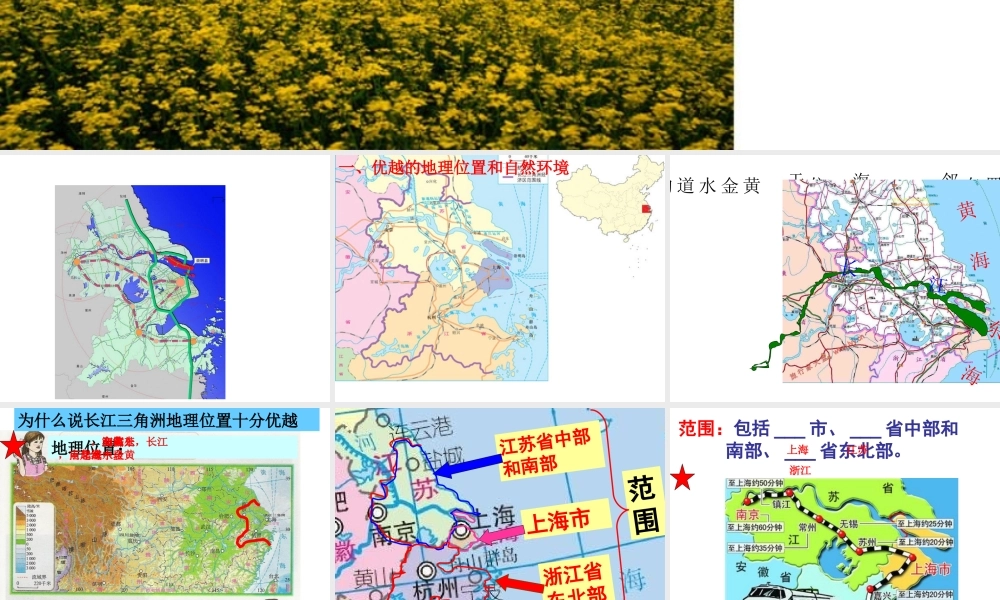 八年级地理下册 6.4 长江三角洲地区--城市密集的区域课件 晋教版-人教版初中八年级下册地理课件