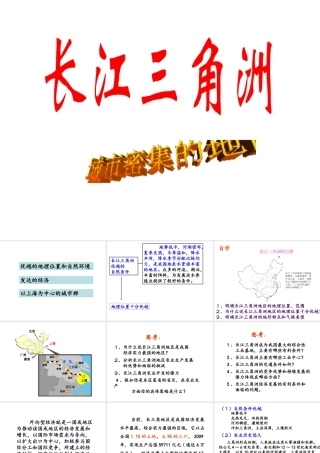 八年级地理下册 6.4 长江三角洲地区——城市密集的区域课件 晋教版-人教版初中八年级下册地理课件