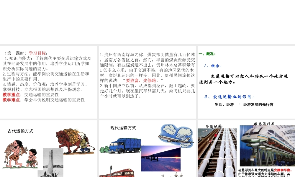 八年级地理上册 第四章 第一节 交通运输课件 新人教版