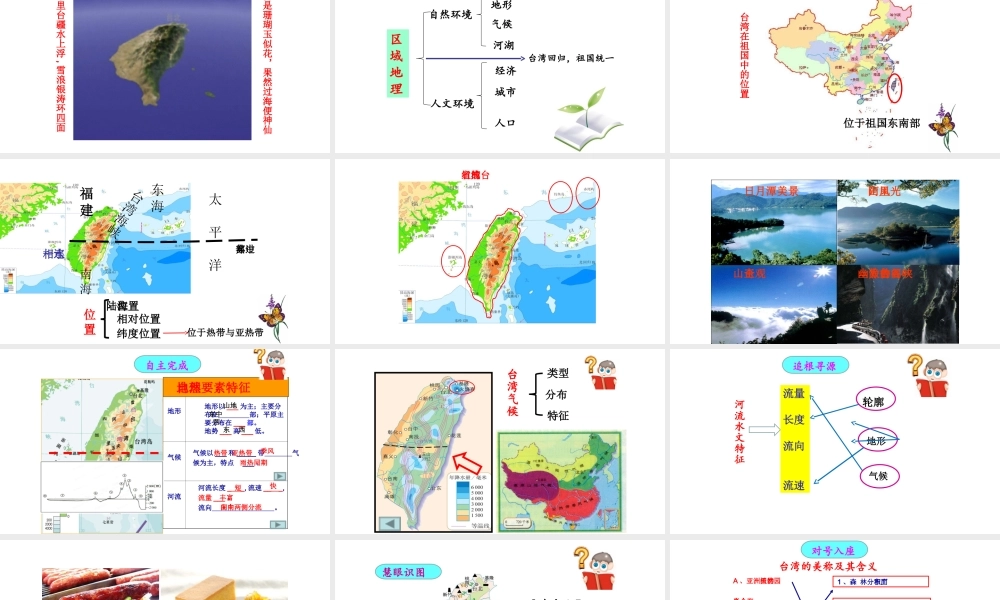 八年级地理下册 7.4祖国的神圣领土——台湾省课件4（新版）新人教版-（新版）新人教版初中八年级下册地理课件
