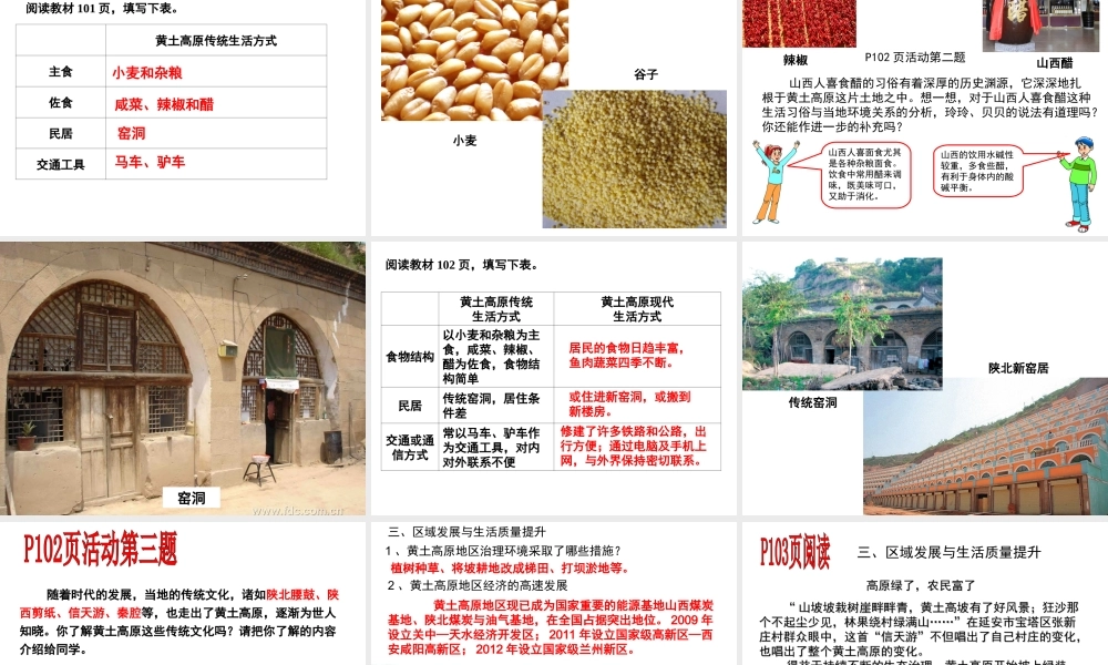 八年级地理下册 8.5 黄土高原的区域发展和居民生活课件1 （新版）湘教版-（新版）湘教版初中八年级下册地理课件