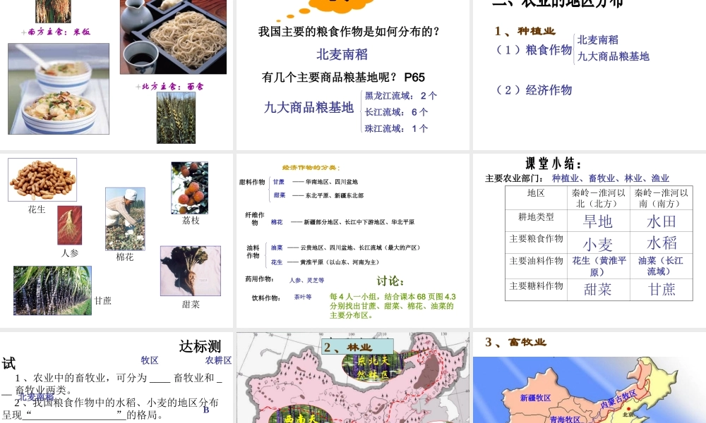 八年级地理上册 第四章 第一节 农业课件 （新版）粤教版-（新版）粤教版初中八年级上册地理课件