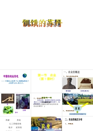 八年级地理上册 第四章 第一节 农业课件 （新版）粤教版-（新版）粤教版初中八年级上册地理课件