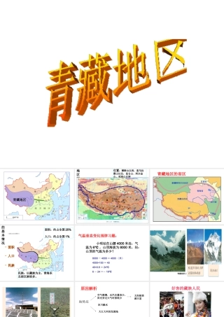 八年级地理下册 5.3 青藏地区课件 （新版）湘教版-（新版）湘教版初中八年级下册地理课件