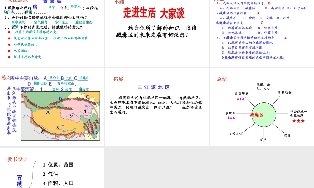 八年级地理下册 5.3 西北地区和青藏地区 青藏地区区课件 （新版）湘教版-（新版）湘教版初中八年级下册地理课件