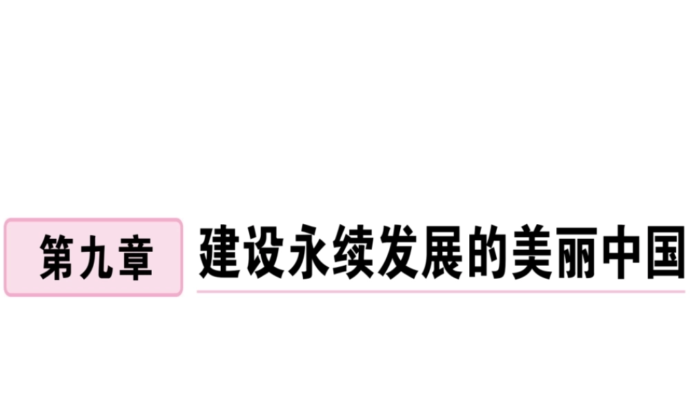 八年级地理下册 第九章 建设永续发展的美丽中国习题课件 （新版）湘教版-（新版）湘教版初中八年级下册地理课件