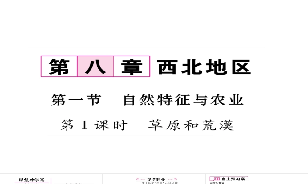 八年级地理下册 第八章 第1节 自然特征与农业（第1课时 草原和荒漠）习题课件 （新版）新人教版-（新版）新人教版初中八年级下册地理课件