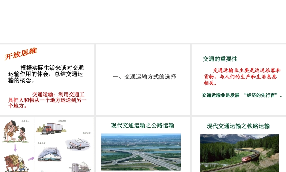 八年级地理上册 第四章 第一节《交通运输》课件1 （新版）新人教版-（新版）新人教版初中八年级上册地理课件