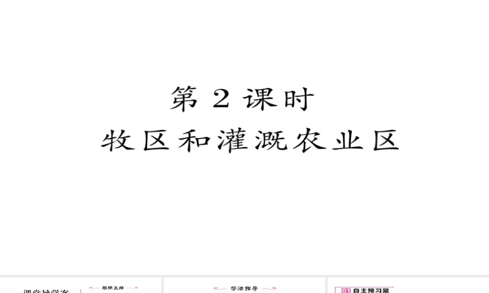 八年级地理下册 第八章 第1节 自然特征与农业（第2课时 牧区和灌溉农业区）习题课件 （新版）新人教版-（新版）新人教版初中八年级下册地理课件