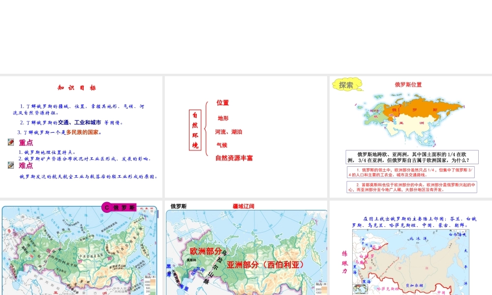 八年级地理下册 7.5《俄罗斯》课件1 中图版-中图版初中八年级下册地理课件