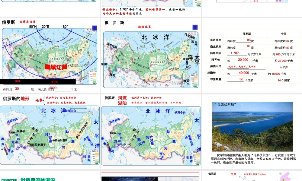 八年级地理下册 7.5《俄罗斯》课件1 中图版-中图版初中八年级下册地理课件
