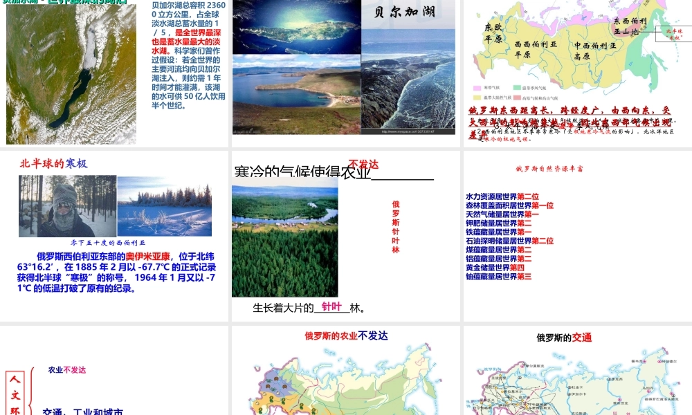 八年级地理下册 7.5《俄罗斯》课件1 中图版-中图版初中八年级下册地理课件