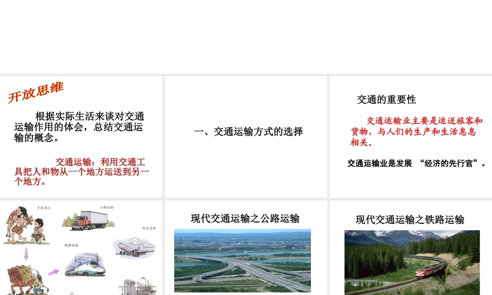 八年级地理上册 第四章 第一节《交通运输》课件1 （新版）新人教版