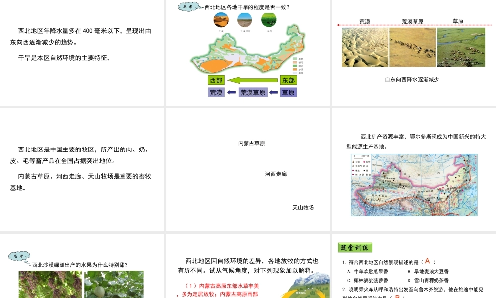 八年级地理下册 5.3 西北地区和青藏地区（第1课时）课件 （新版）湘教版-（新版）湘教版初中八年级下册地理课件