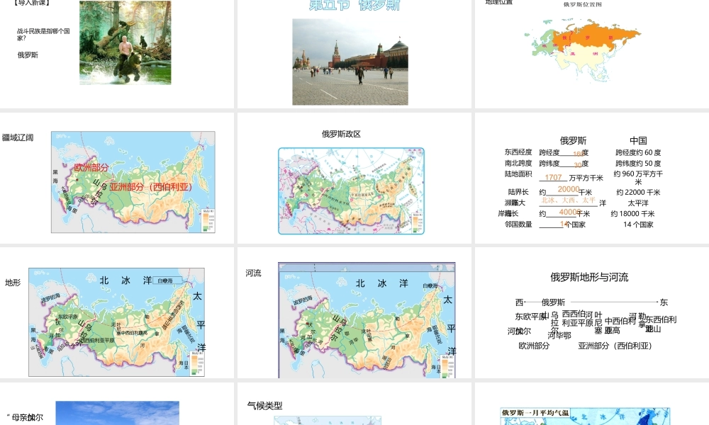 八年级地理下册 7.5俄罗斯课件 中图版-中图版初中八年级下册地理课件