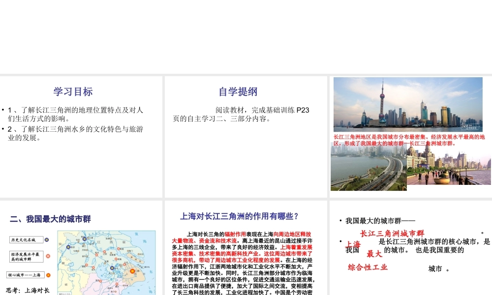 八年级地理下册 第七章 第2节“鱼米之乡”长江三角洲地区（第2课时）课件 （新版）新人教版-（新版）新人教版初中八年级下册地理课件