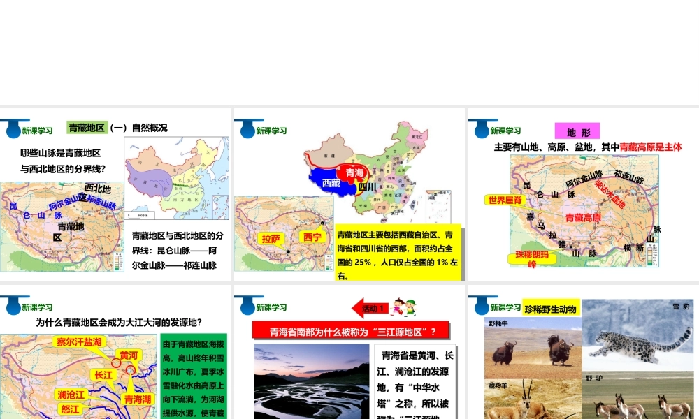 八年级地理下册 5.3 西北地区和青藏地区（第2课时）课件 （新版）湘教版