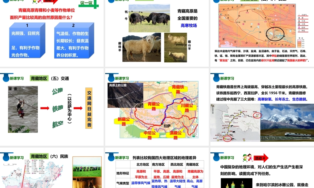 八年级地理下册 5.3 西北地区和青藏地区（第2课时）课件 （新版）湘教版