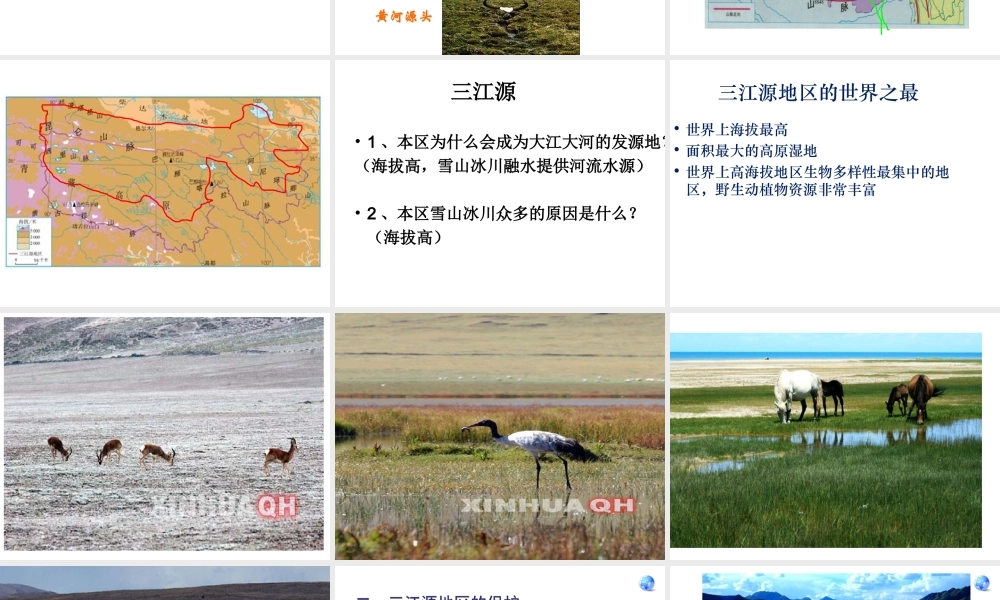 八年级地理下册 9.2 高原湿地--三江源地区课件 （新版）新人教版-（新版）新人教版初中八年级下册地理课件