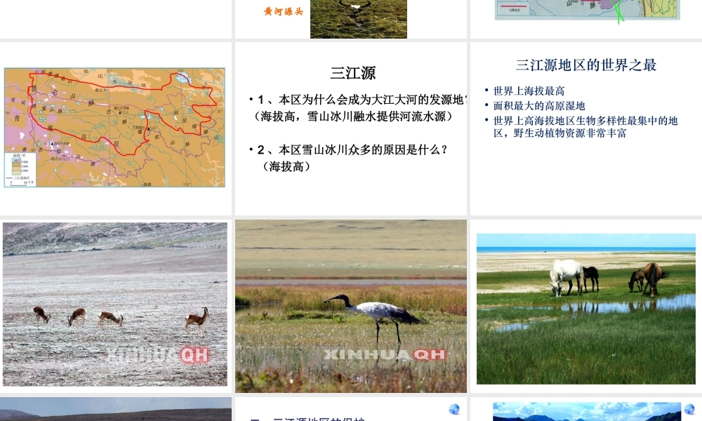 八年级地理下册 9.2 高原湿地—三江源地区课件 （新版）新人教版