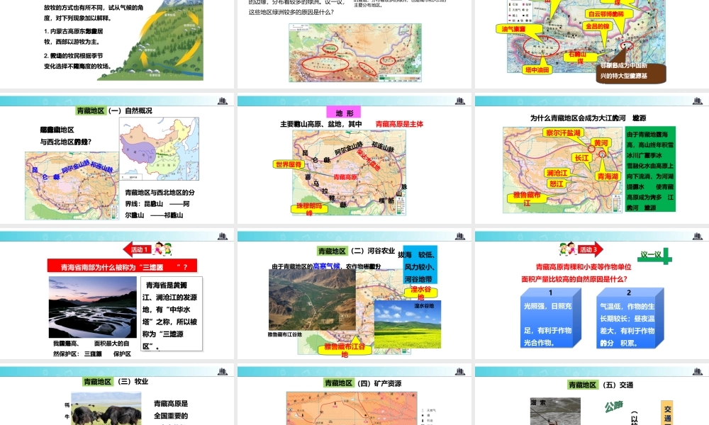 八年级地理下册 5.3西北地区和青藏地区课件 （新版）湘教版-（新版）湘教版初中八年级下册地理课件