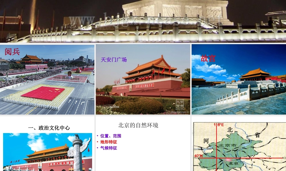 八年级地理下册 7.1 北京--祖国的心脏课件 晋教版-人教版初中八年级下册地理课件