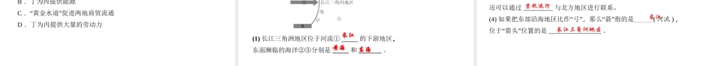 八年级地理下册 第七章 第二节 第二节 鱼米之乡 长江三角洲地区（第1课时 江海交汇之地）习题课件 （新版）新人教版-（新版）新人教版初中八年级下册地理课件