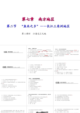 八年级地理下册 第七章 第二节 第二节 鱼米之乡 长江三角洲地区（第1课时 江海交汇之地）习题课件 （新版）新人教版-（新版）新人教版初中八年级下册地理课件
