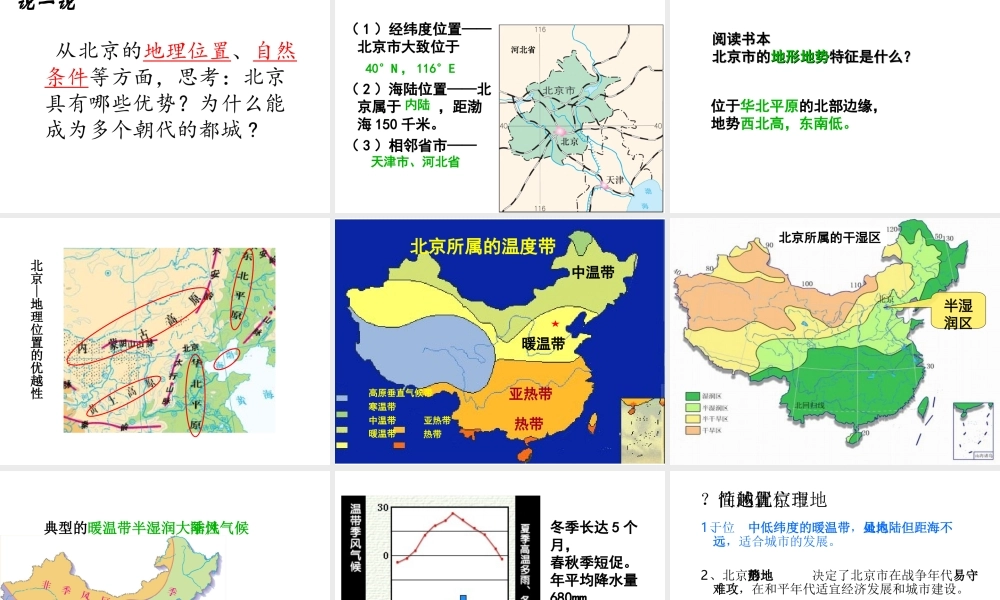 八年级地理下册 7.1 北京——祖国的心脏课件 晋教版-人教版初中八年级下册地理课件