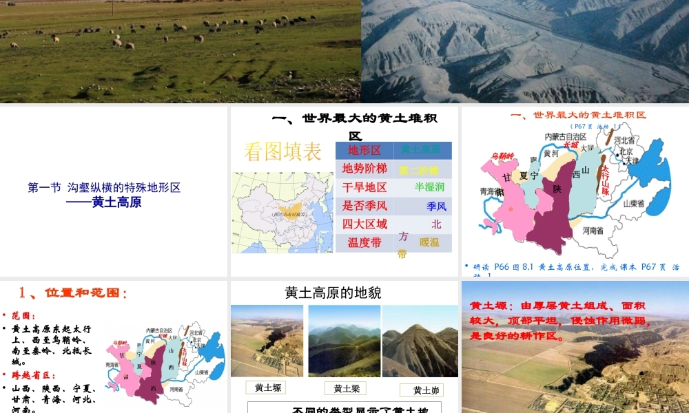 八年级地理下册 8.1 沟壑纵横的特殊地形区——黄土高原课件 （新版）新人教版-（新版）新人教版初中八年级下册地理课件