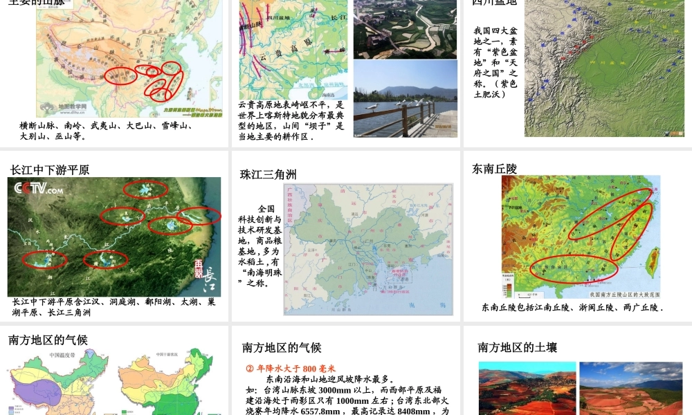 八年级地理下册 7.1 南方地区 第一节 自然特征与农业课件 （新版）新人教版