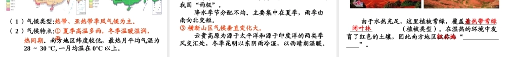 八年级地理下册 7.1 南方地区 第一节 自然特征与农业课件 （新版）新人教版