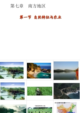 八年级地理下册 7.1 南方地区 第一节 自然特征与农业课件 （新版）新人教版
