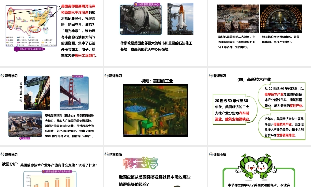 八年级地理下册 第七章 第二节 美国（第2课时）课件 中图版